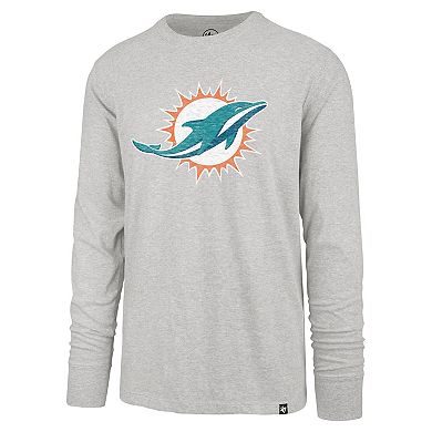 Men's '47 Gray Miami Dolphins Premier Franklin Long Sleeve T-Shirt