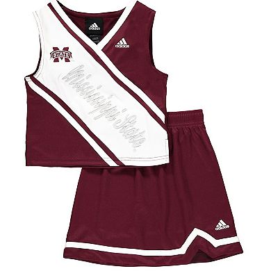 Girls' Youth adidas Maroon Mississippi State Bulldogs 2-Piece Cheer Dress