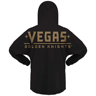 Women's Fanatics Branded Black Vegas Golden Knights Jersey Lace-Up V-Neck Long Sleeve Hoodie T-Shirt