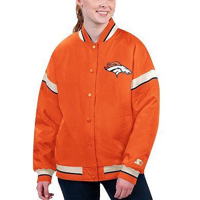 Women's Starter Orange Denver Broncos Tournament Full-Snap Varsity Jacket