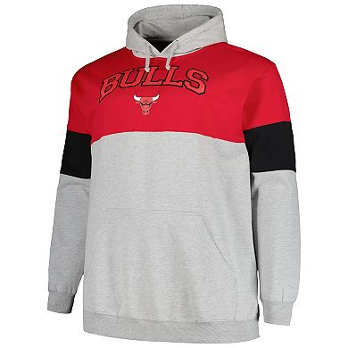 Men's Fanatics Branded Red/Black Chicago Bulls Big & Tall Pullover Hoodie