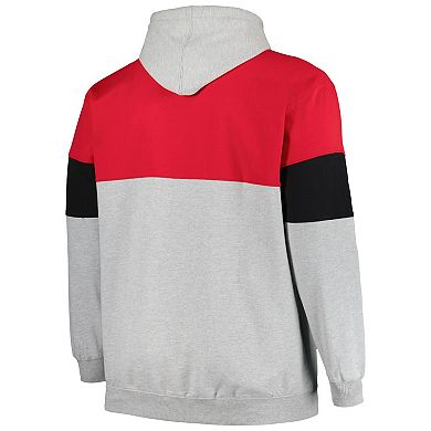 Men's Fanatics Branded Red/Black Chicago Bulls Big & Tall Pullover Hoodie
