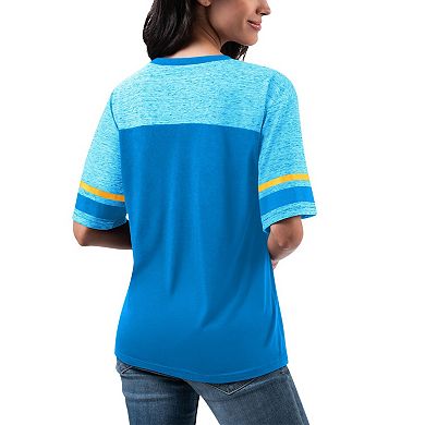 Women's G-III 4Her by Carl Banks Powder Blue Los Angeles Chargers Track T-Shirt