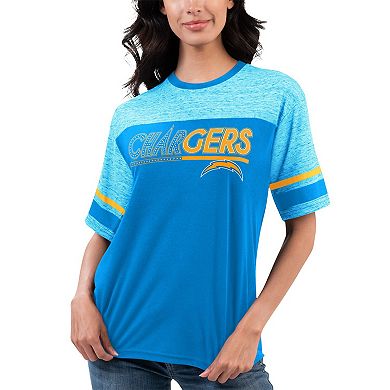 Women's G-III 4Her by Carl Banks Powder Blue Los Angeles Chargers Track T-Shirt