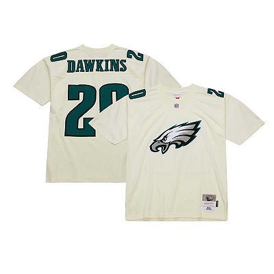 Men's Mitchell Ness Brian Dawkins Cream Philadelphia Eagles
