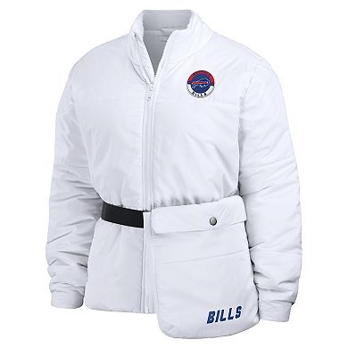 Women's WEAR by Erin Andrews White Buffalo Bills Packaway Full-Zip Puffer Jacket