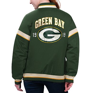 Women's Starter Green Green Bay Packers Tournament Full-Snap Varsity Jacket