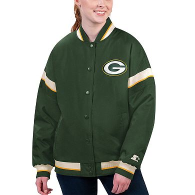 Women's Starter Green Green Bay Packers Tournament Full-Snap Varsity Jacket