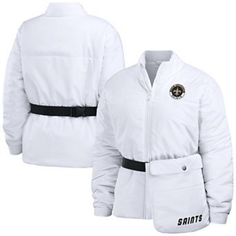 Women's WEAR by Erin Andrews White New Orleans Saints Packaway Full-Zip Puffer Jacket