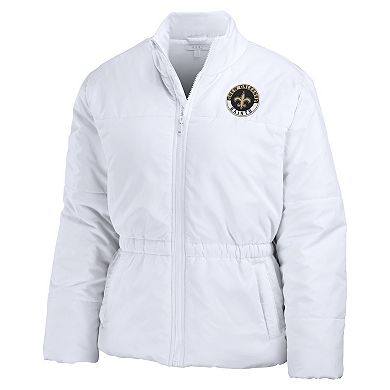 Women's WEAR by Erin Andrews  White New Orleans Saints Packaway Full-Zip Puffer Jacket