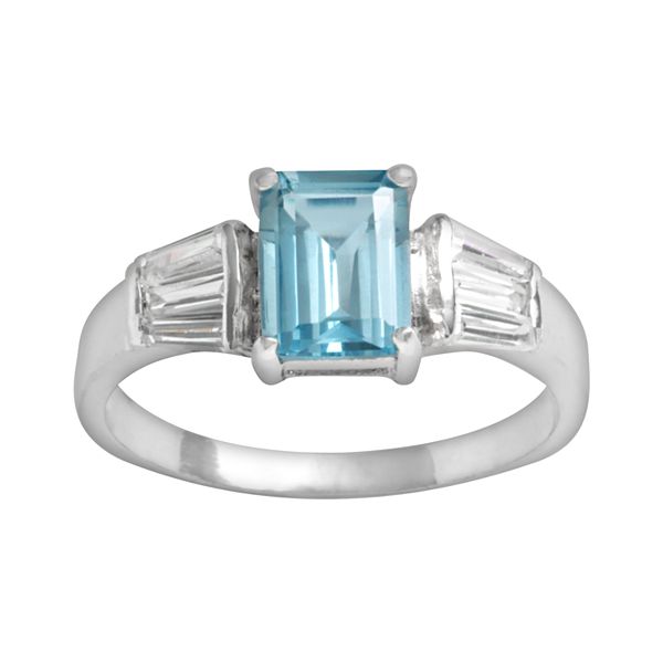 Traditions Jewelry Company Square Blue Topaz Ring