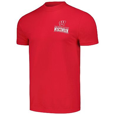 Men's Red Wisconsin Badgers Campus Badge Comfort Colors T-Shirt