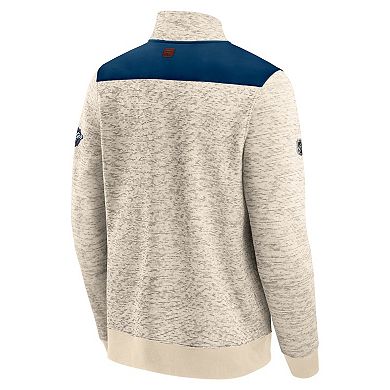Men's Fanatics Deep Sea Blue/Cream Seattle Kraken 2024 NHL Winter Classic Authentic Pro Fleece Quarter-Zip Pullover Top