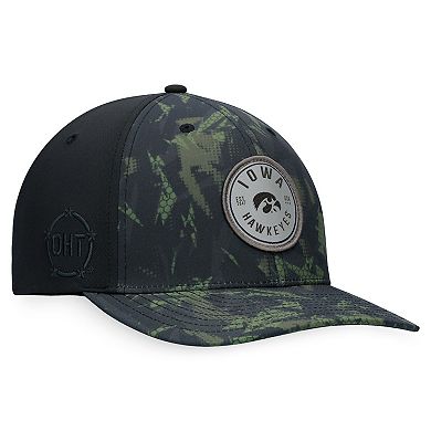 Men's Top of the World Black Iowa Hawkeyes OHT Military Appreciation Camo Render Flex Hat