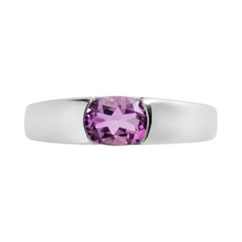 Traditions Jewelry Company Sterling Silver Round Amethyst Ring