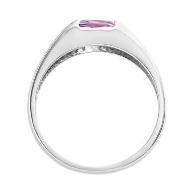 Traditions Jewelry Company Sterling Silver Round Amethyst Ring