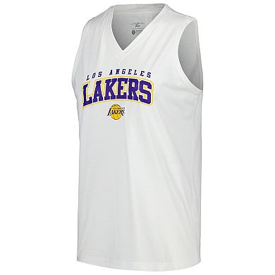 Women's Levelwear White Los Angeles Lakers Paisley Peekaboo Tank Top