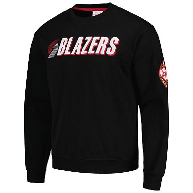 Men's Mitchell & Ness Black Portland Trail Blazers Hardwood Classics There and Back Pullover Sweatshirt