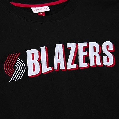 Men's Mitchell & Ness Black Portland Trail Blazers Hardwood Classics There and Back Pullover Sweatshirt
