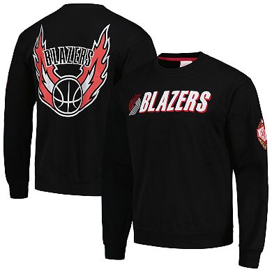 Men's Mitchell & Ness Black Portland Trail Blazers Hardwood Classics There and Back Pullover Sweatshirt