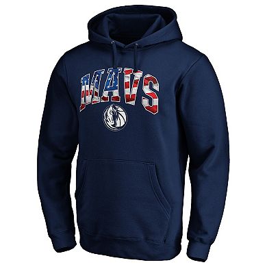 Men's Fanatics Branded Navy Dallas Mavericks Banner Wave Pullover Hoodie