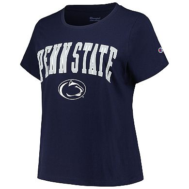 Women's Profile Navy Penn State Nittany Lions Plus Size Arch Over Logo Scoop Neck T-Shirt