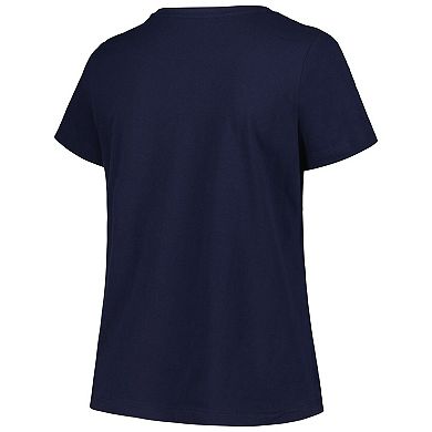 Women's Profile Navy Penn State Nittany Lions Plus Size Arch Over Logo Scoop Neck T-Shirt