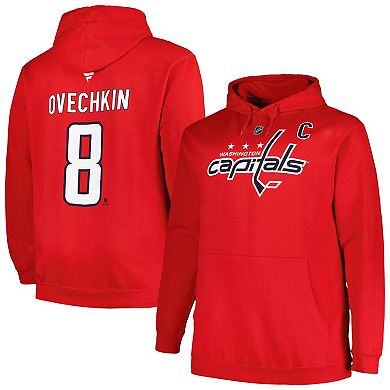 Men's Profile Alexander Ovechkin Red Washington Capitals Big & Tall Name & Number Pullover Hoodie