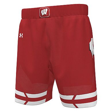 Men's Under Armour  Red Wisconsin Badgers Replica Basketball Shorts