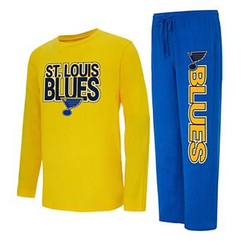 Men's Concepts Sport Blue/Gold St. Louis Blues Meter Long Sleeve T-Shirt & Pants Sleep Set