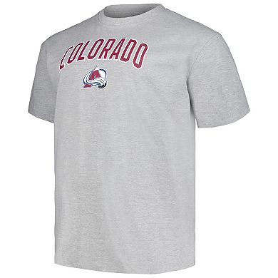 Men's Profile Heather Gray Colorado Avalanche Big & Tall Arch Over Logo T-Shirt