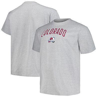 Men's Profile Heather Gray Colorado Avalanche Big & Tall Arch Over Logo T-Shirt