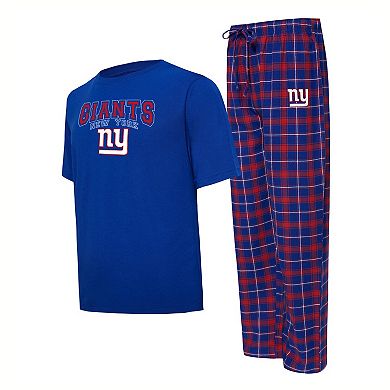 Men's Concepts Sport Royal/Red New York Giants Arctic T-Shirt & Pajama Pants Sleep Set