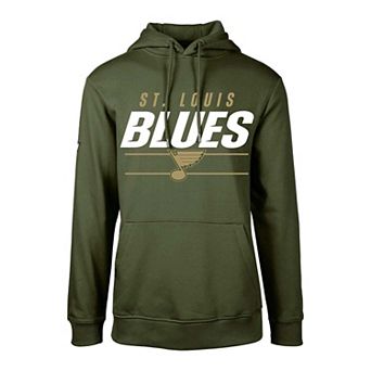 Youth Levelwear Olive St. Louis Blues Podium Fleece Pullover Hoodie
