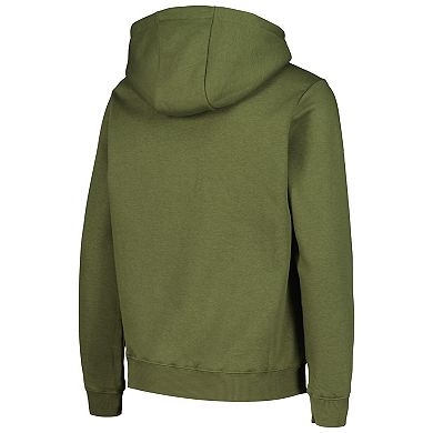 Youth Levelwear Olive St. Louis Blues Podium Fleece Pullover Hoodie