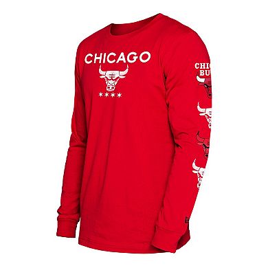 Men's New Era Red Chicago Bulls 2023/24 City Edition Long Sleeve T-Shirt