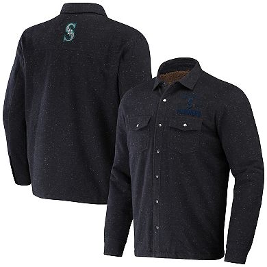 Men's Darius Rucker Collection by Fanatics Black Seattle Mariners RingstopÂ Full-Snap Shacket