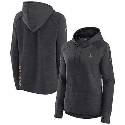 Women s Fanatics Branded Heather Charcoal Boston Bruins Authentic Pro Pullover Hoodie