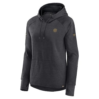 Women's Fanatics Branded Heather Charcoal Boston Bruins Authentic Pro Pullover Hoodie