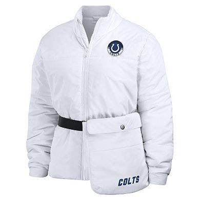 Women's WEAR by Erin Andrews White Indianapolis Colts Packaway Full-Zip Puffer Jacket
