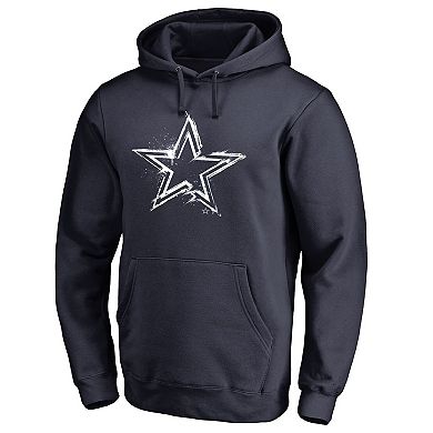 Men's Fanatics Branded Navy Dallas Cowboys Splatter Logo Pullover Hoodie