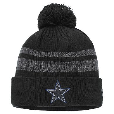 Men's New Era Black Dallas Cowboys Dispatch Cuffed Knit Hat with Pom