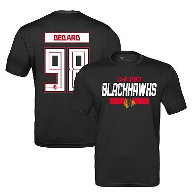 Men's Levelwear Connor Bedard Black Chicago Blackhawks Anthem Name & Number Player T-Shirt