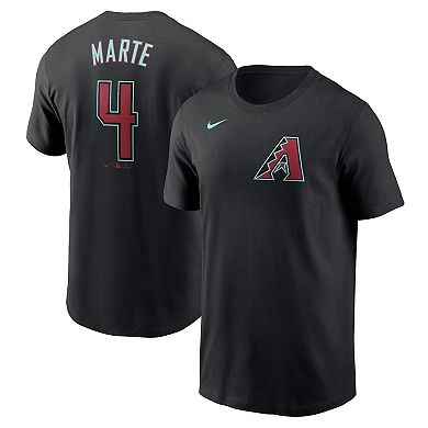 Men's Nike Ketel Marte Black Arizona Diamondbacks 2024 Fuse Name & Number T-Shirt