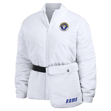 Women's WEAR by Erin Andrews White Los Angeles Rams Packaway Full-Zip Puffer Jacket