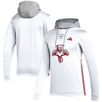 Men's adidas White Florida Panthers Refresh Skate Lace AEROREADY Pullover Hoodie