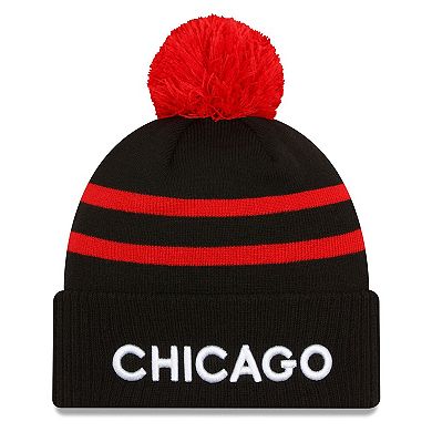 Men's New Era  Black Chicago Bulls 2023/24 City Edition Cuffed Pom Knit Hat