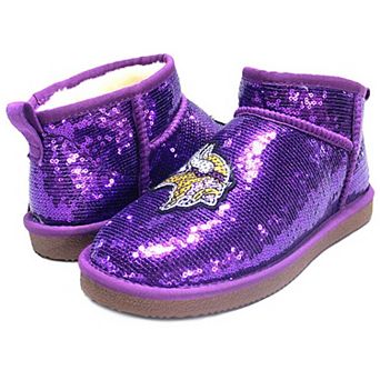 Women's Cuce Purple Minnesota Vikings Sequin Ankle Boots