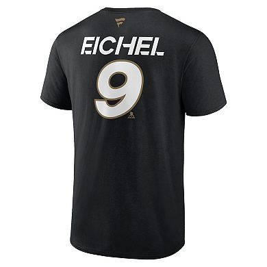 Men's Fanatics Branded Jack Eichel Black Vegas Golden Knights Authentic Pro Prime Name & Number T-Shirt