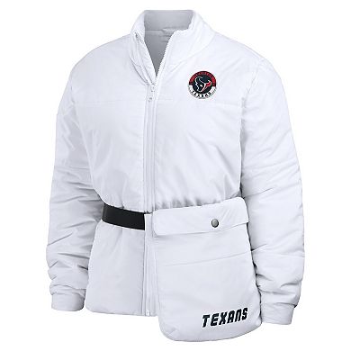 Women's WEAR by Erin Andrews White Houston Texans Packaway Full-Zip Puffer Jacket